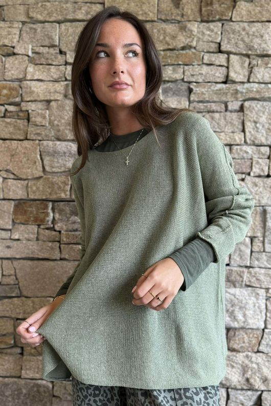 Conrad Slouch Cotton Knit Khaki /30=